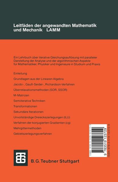 Produktbild: Iterative L&ouml;sung gro&szlig;er schwachbesetzter Gleichungssysteme
