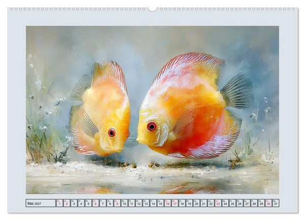 Produktbild: Diskusfische. Buntbarsche im S&uuml;&szlig;wasserbecken (Wandkalender 2027 DIN A2 quer), CALVENDO Monatskalender