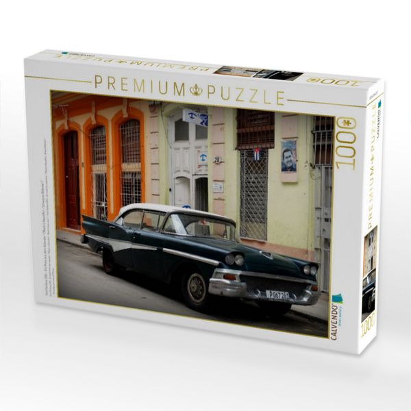 Produktbild: CALVENDO Puzzle Ford Fairlane 500 - Ein Motiv aus dem Kalender "Black is Beautiful - Schwarze Oldtimer" | 1000 Teile Lege-Gr&ouml;&szlig;e 64x48cm Foto-Puzzle f&uuml;r gl&uuml;ckliche Stunden