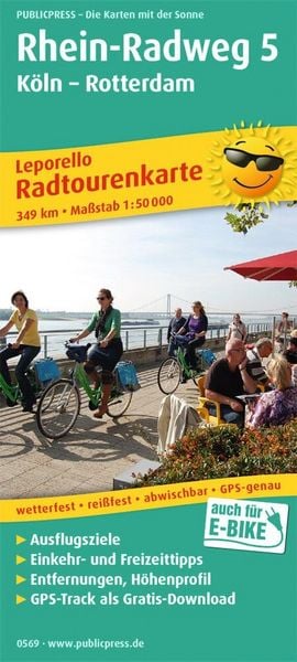 Produktbild: Rhein-Radweg 5 K&ouml;ln - Rotterdam Radwanderkarte 1 : 50 000