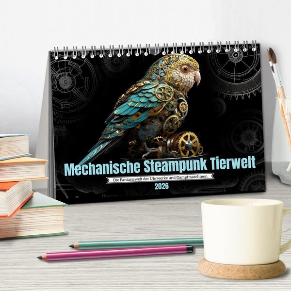 Produktbild: Mechanische Steampunk Tierwelt (Tischkalender 2026 DIN A5 quer), CALVENDO Monatskalender