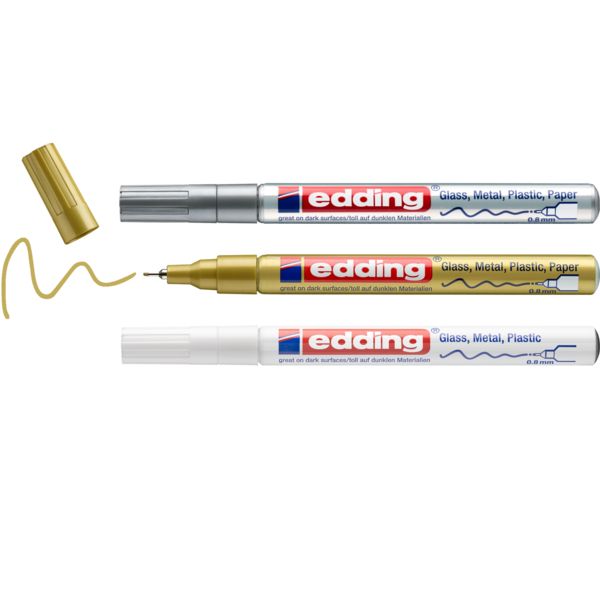 Produktbild: edding 780 Glanzlackmarker 3er Set metallic