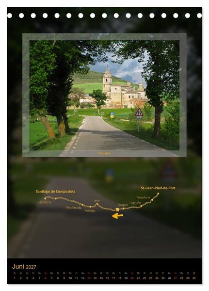 Produktbild: Jakobsweg - Camino Franc&eacute;s (Tischkalender 2027 DIN A5 hoch), CALVENDO Monatskalender