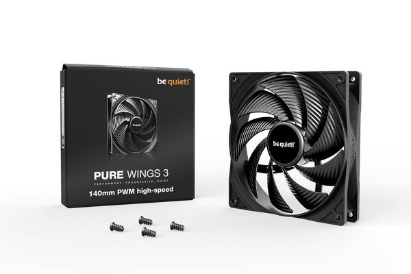 Produktbild: BeQuiet Pure Wings 3 PC-Geh&auml;use-L&uuml;fter Schwarz (B x H x T) 140 x 25 x 140 mm
