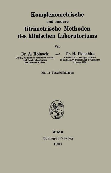 Produktbild: Komplexometrische und andere titrimetrische Methoden des klinischen Laboratoriums