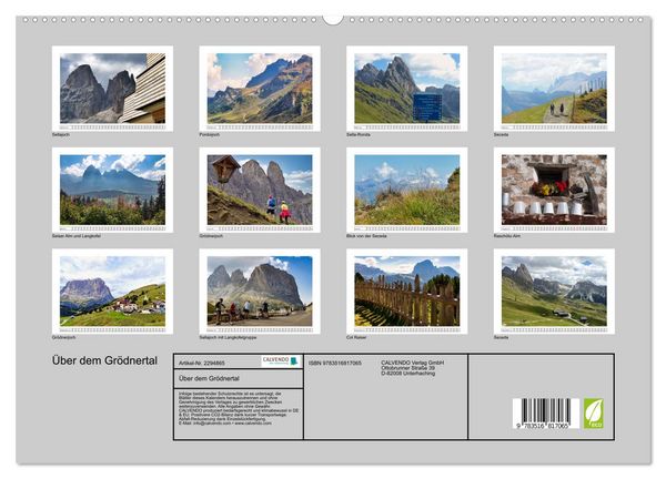 Produktbild: &Uuml;ber dem Gr&ouml;dnertal (hochwertiger Premium Wandkalender 2027 DIN A2 quer), Kunstdruck in Hochglanz
