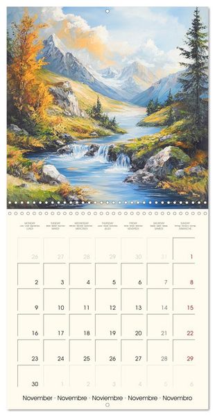 Produktbild: Majestic mountain retreats. Alpine landscape paintings (Wall Calendar 2026 12 &times; 12 Inch) CALVENDO 12 Month Wall Calendar