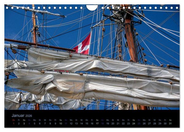 Produktbild: Segelschiffe - Maritime Details (Wandkalender 2026 DIN A4 quer), CALVENDO Monatskalender