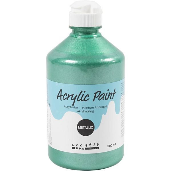 Produktbild: Creativ Company Acrylfarbe Metallic, Metallic, Gr&uuml;n, 500 ml/ 1 Fl.