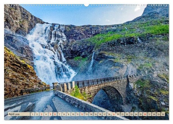 Produktbild: K&ouml;nigsroute Norwegens (hochwertiger Premium Wandkalender 2026 DIN A2 quer), Kunstdruck in Hochglanz
