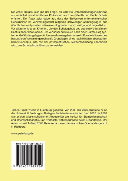 Produktbild: Der Schutz von Unternehmensgeheimnissen im &Ouml;ffentlichen Recht