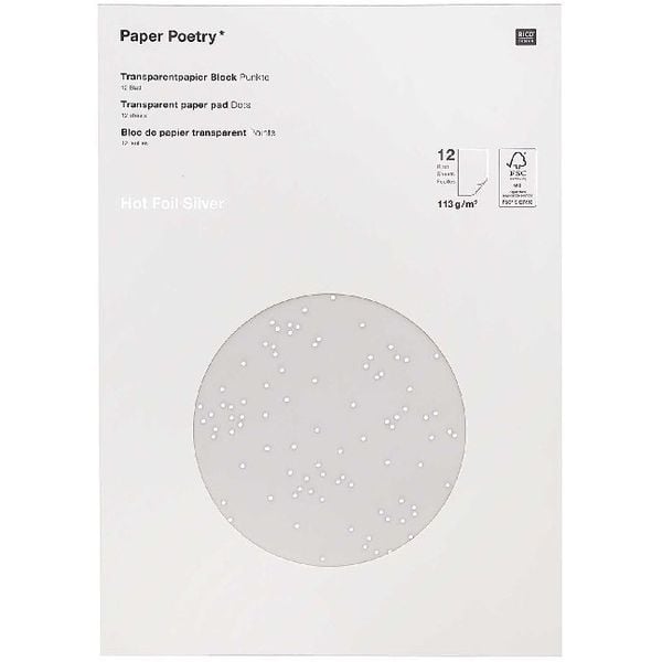 Produktbild: Transparentpapier, Punkte / Silber  Mix