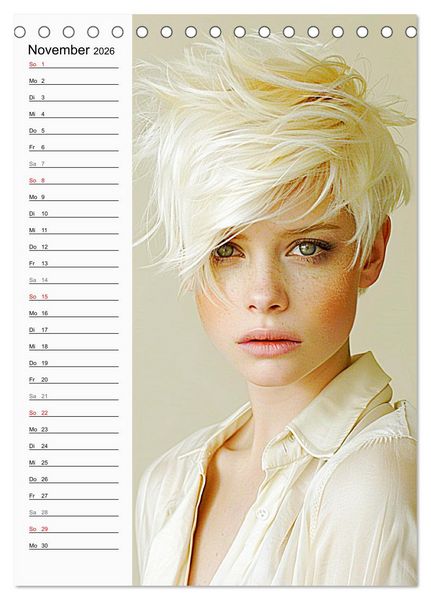 Produktbild: Kurzhaarschnitte. Zeitlose und sch&ouml;ne Schnitte f&uuml;r kurze Haare (Tischkalender 2026 DIN A5 hoch), CALVENDO Monatskalender