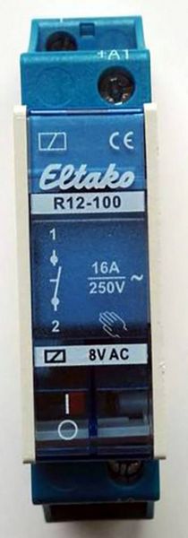 Produktbild: Eltako Schaltrelais f.Reihen-EB R12-100-8V