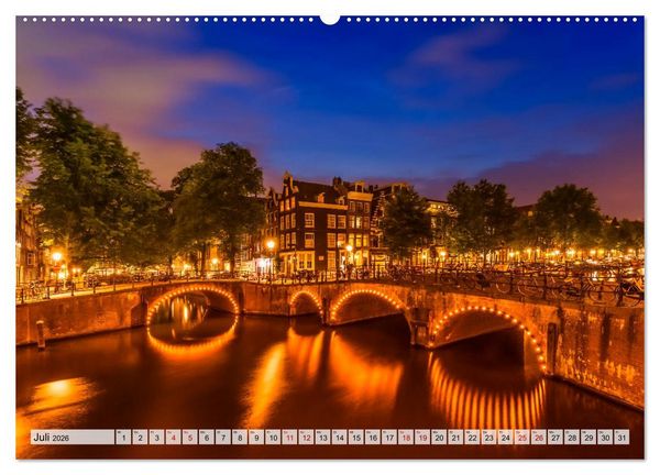 Produktbild: AMSTERDAM Idylle und Historie (hochwertiger Premium Wandkalender 2026 DIN A2 quer), Kunstdruck in Hochglanz