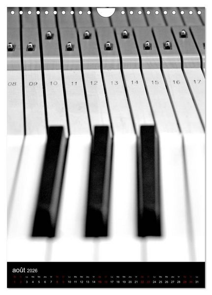 Produktbild: Au son du piano (Calendrier mural 2026 DIN A4 horizontal), CALVENDO calendrier mensuel