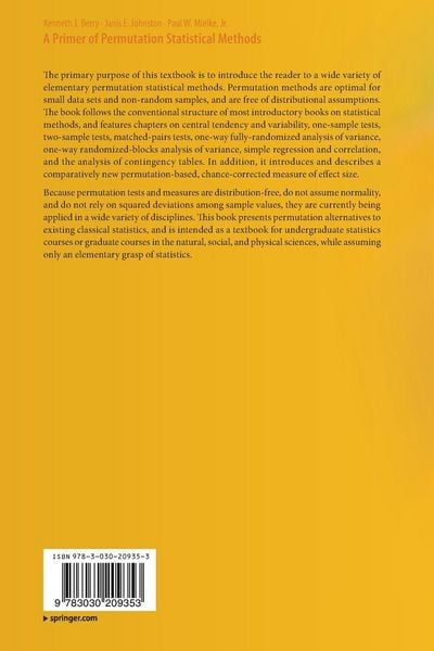 Produktbild: A Primer of Permutation Statistical Methods