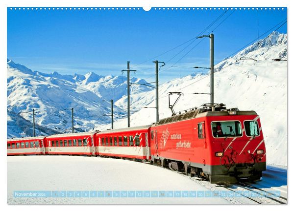 Produktbild: Im Zug durch Schweizer Berge (Wandkalender 2026 DIN A2 quer), CALVENDO Monatskalender