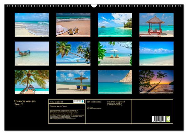 Produktbild: Str&auml;nde wie ein Traum (Wandkalender 2026 DIN A2 quer), CALVENDO Monatskalender