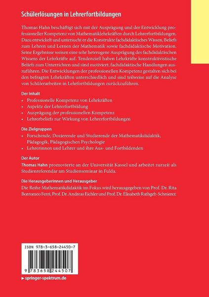 Produktbild: Sch&uuml;lerl&ouml;sungen in Lehrerfortbildungen