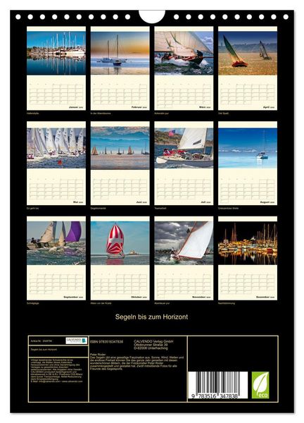 Produktbild: Segeln bis zum Horizont (Wandkalender 2026 DIN A4 hoch), CALVENDO Monatskalender