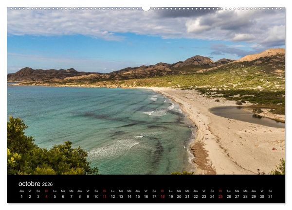 Produktbild: Les plus belles plages de Corse (Calendrier mural 2026 DIN A2 vertical) calendrier de bureau