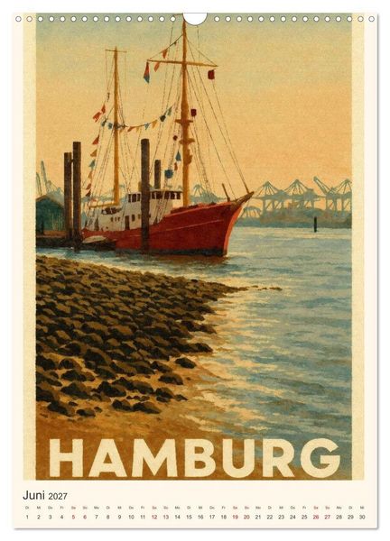 Produktbild: City Poster Hamburg - Stilisierte Impressionen der Hansestadt (Wandkalender 2027 DIN A3 hoch), CALVENDO Monatskalender