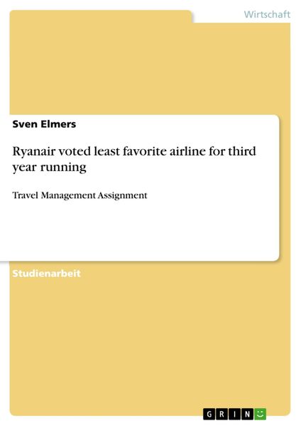 Produktbild: Ryanair voted least favorite airline for third year running