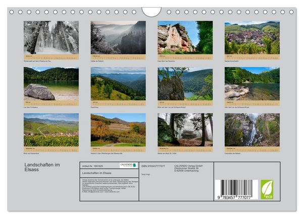 Produktbild: Landschaften im Elsass (Wandkalender 2026 DIN A4 quer), CALVENDO Monatskalender