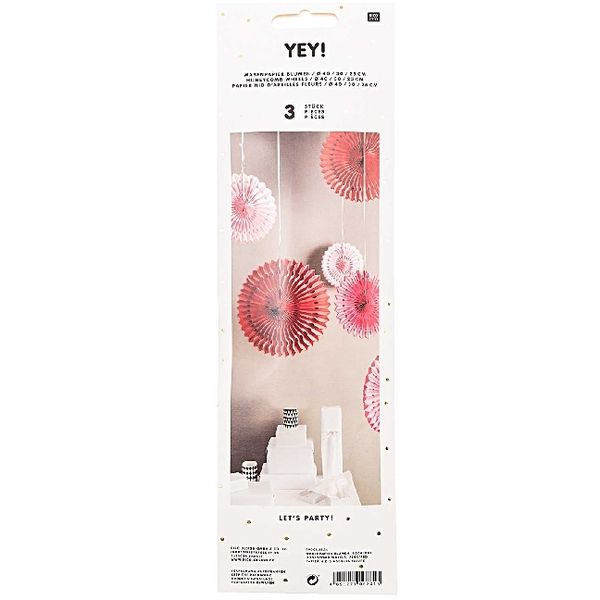 Produktbild: Wabenpapier Blumen, Rosa/Rot,