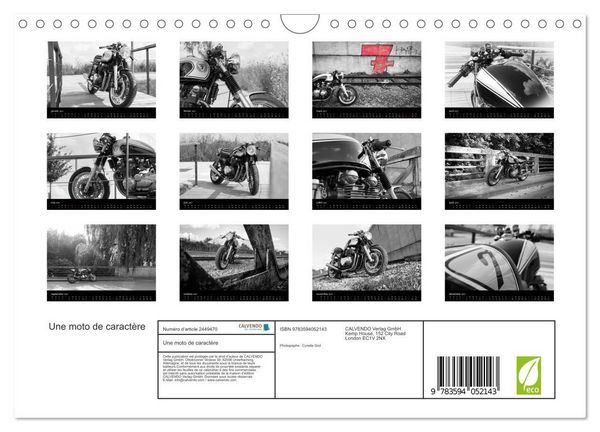 Produktbild: Une moto de caract&egrave;re (Calendrier mural 2027 DIN A4 vertical), CALVENDO calendrier mensuel
