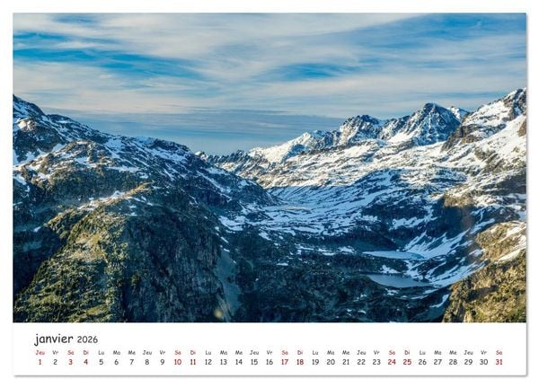 Produktbild: Les hauts de Belledonne les Alpes vues du ciel (Calendrier mural 2026 DIN A2 vertical), CALVENDO calendrier mensuel