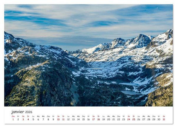Produktbild: Les hauts de Belledonne les Alpes vues du ciel (Calendrier mural 2026 DIN A4 vertical), CALVENDO calendrier mensuel