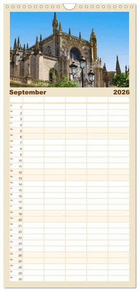 Produktbild: Familienplaner 2026 - Sevilla - Unterwegs in Spanien mit 5 Spalten (Wandkalender, 21 x 45 cm) CALVENDO