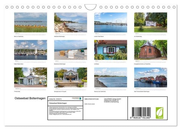 Produktbild: Ostseebad Boltenhagen (Wandkalender 2026 DIN A4 quer), CALVENDO Monatskalender