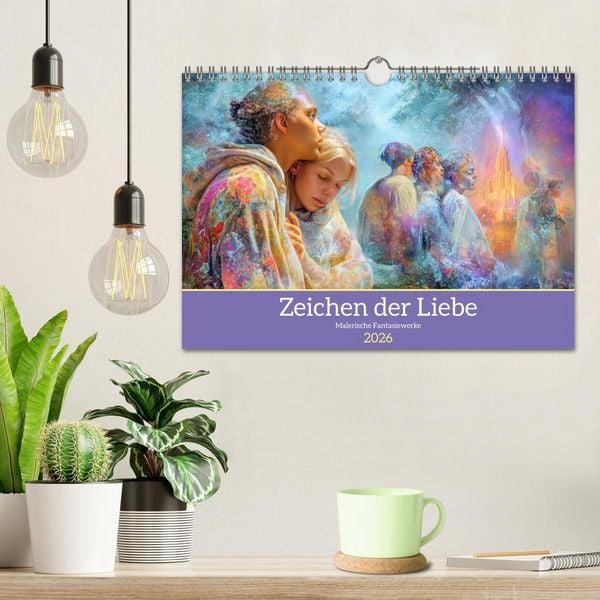Produktbild: Zeichen der Liebe &ndash; Malerische Fantasiewerke (Wandkalender 2026 DIN A4 quer), CALVENDO Monatskalender