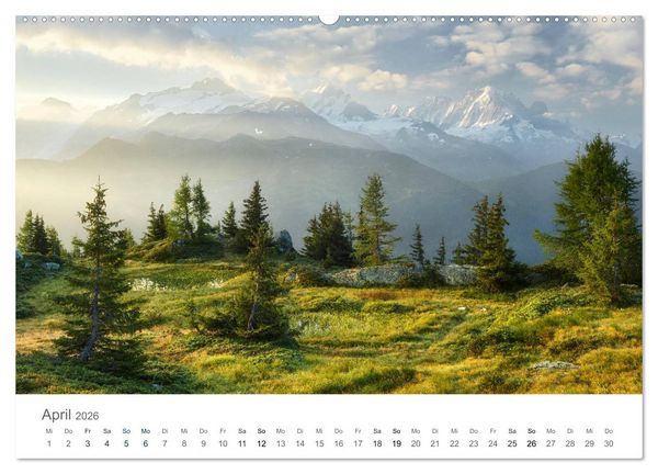 Produktbild: Die Sch&ouml;nheit der Alpen (hochwertiger Premium Wandkalender 2026 DIN A2 quer), Kunstdruck in Hochglanz