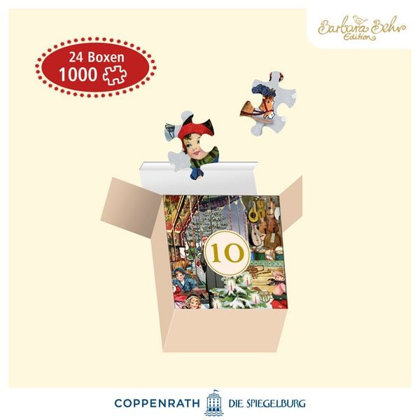 Produktbild: Puzzle-Adventskalender &ndash; Nostalgischer Weihnachtsmarkt