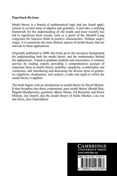 Produktbild: Model Theory, Algebra, and Geometry