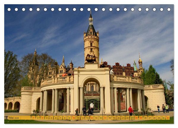 Produktbild: Schloss Impressionen - Residenz- und Landeshauptstadt Schwerin (Tischkalender 2026 DIN A5 quer), CALVENDO Monatskalender