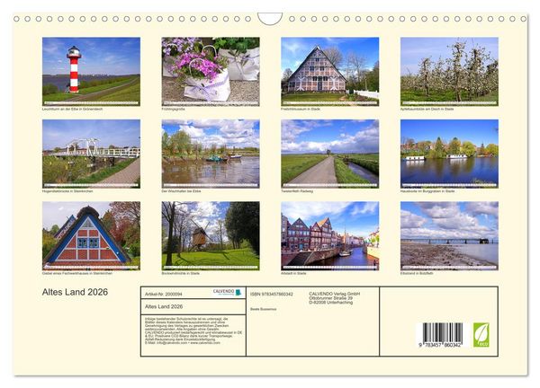 Produktbild: Altes Land 2026 (Wandkalender 2026 DIN A3 quer), CALVENDO Monatskalender
