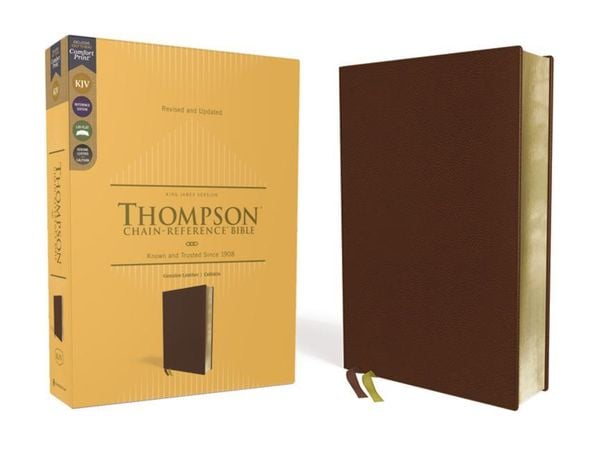 Produktbild: Kjv, Thompson Chain-Reference Bible, Genuine Leather, Calfskin, Brown, Red Letter, Comfort Print