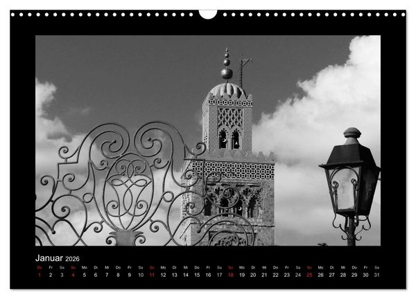 Produktbild: Marokko - Nostalgie in schwarz-weiss (Wandkalender 2026 DIN A3 quer), CALVENDO Monatskalender