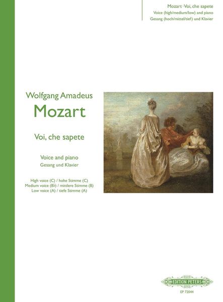 Produktbild: Mozart, W: Voi, Che Sapete for Voice and Piano (3 Keys in On