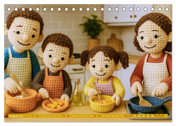 Produktbild: Amigurumi Moments. Ein fantastischer Familienalltag (Tischkalender 2026 DIN A5 quer), CALVENDO Monatskalender