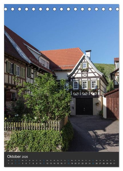 Produktbild: Str&uuml;mpfelbach - Fachwerkh&auml;user (Tischkalender 2026 DIN A5 hoch), CALVENDO Monatskalender