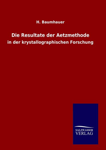 Produktbild: Die Resultate der Aetzmethode