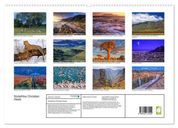 Produktbild: S&uuml;dafrika Christian Heeb (hochwertiger Premium Wandkalender 2026 DIN A2 quer), Kunstdruck in Hochglanz