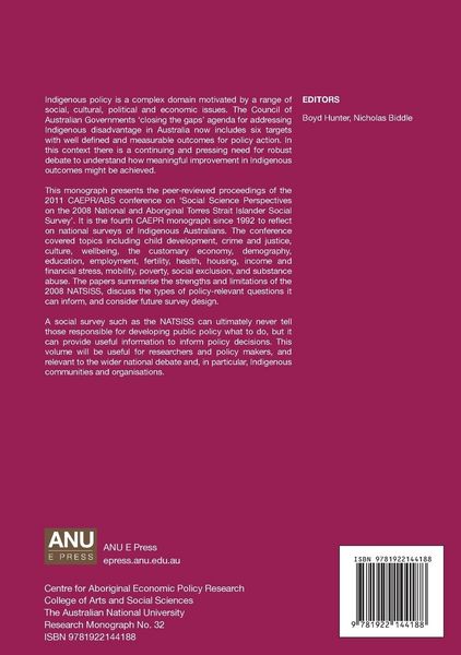 Produktbild: Survey Analysis for Indigenous Policy in Australia