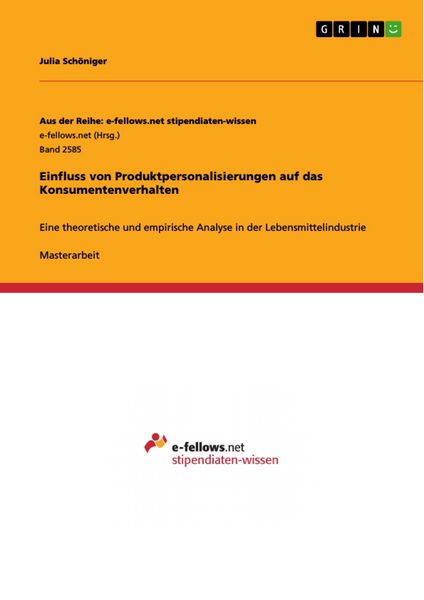 Produktbild: Einfluss von Produktpersonalisierungen auf das Konsumentenverhalten